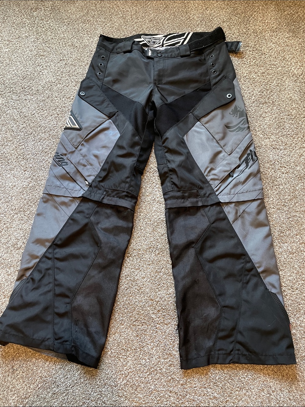 Fly Racing Motocross Racing Pants Black and Grey Colorway